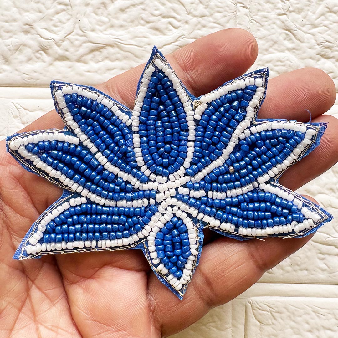 Beaded Lotus Patch 3 Inch | Pack of 10 for Diwali Festive DIY Art &amp; Craft Work