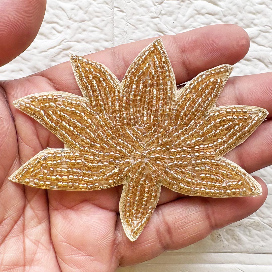 Beaded Lotus Patch 3 Inch | Pack of 10 for Diwali Festive DIY Art &amp; Craft Work