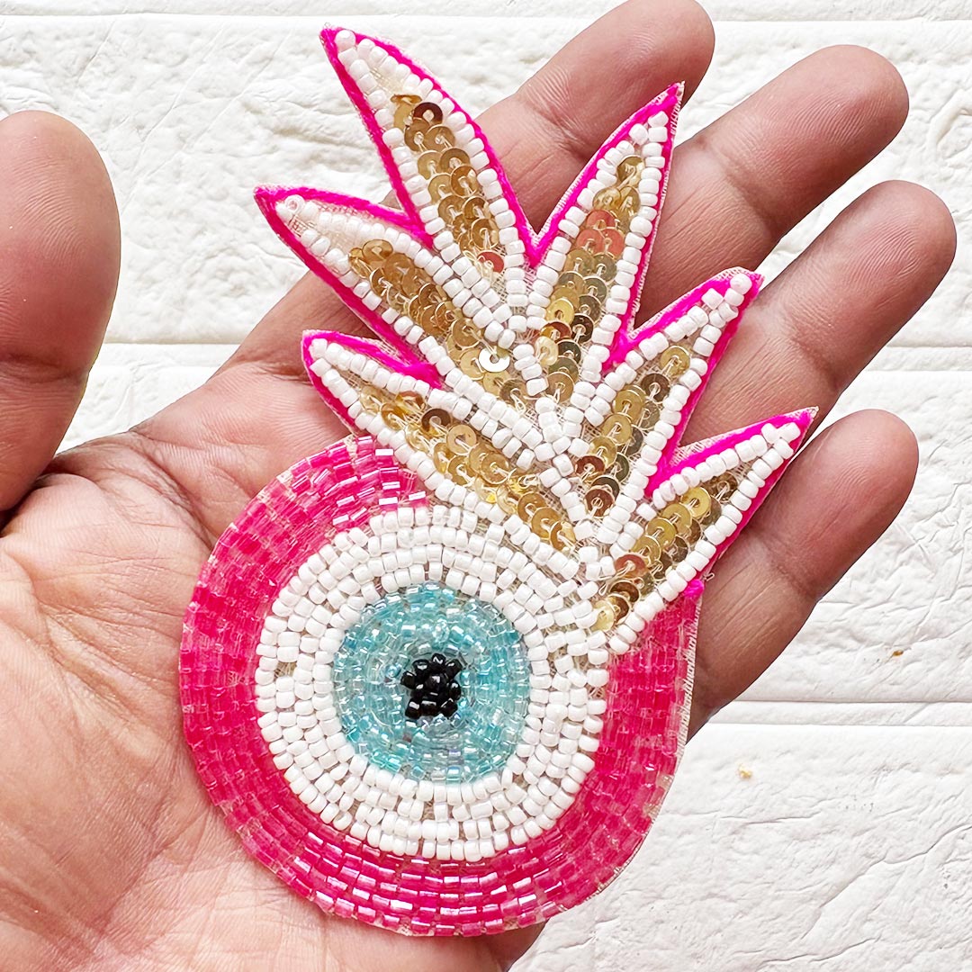 Evileye with Feather Patch | Pack of 10 for Diwali Festive DIY Art &amp; Craft Work