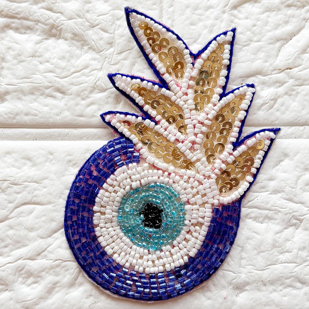 Evileye with Feather Patch | Pack of 10 for Diwali Festive DIY Art &amp; Craft Work