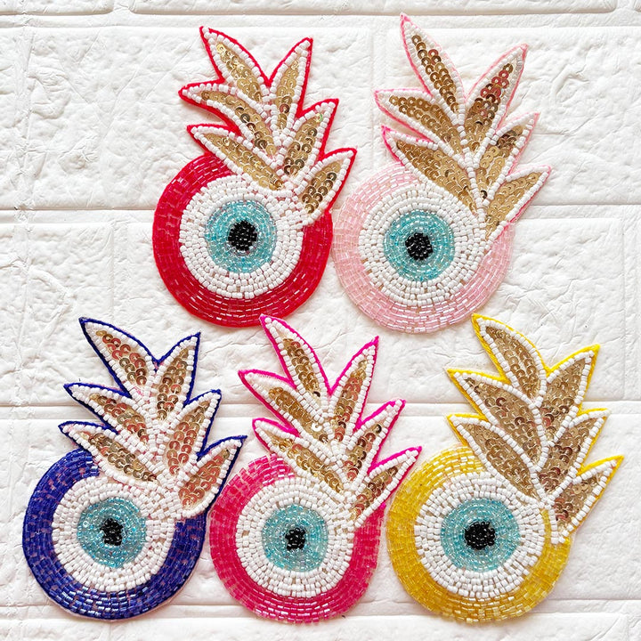 Evileye with Feather Patch | Pack of 10 for Diwali Festive DIY Art &amp; Craft Work