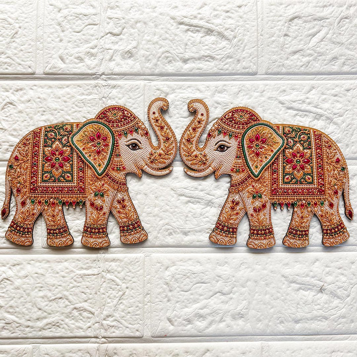 Beaded Elephant printed mdf Cutout Pack of 10 | DIY Decoration, Toran, Bandhanwar