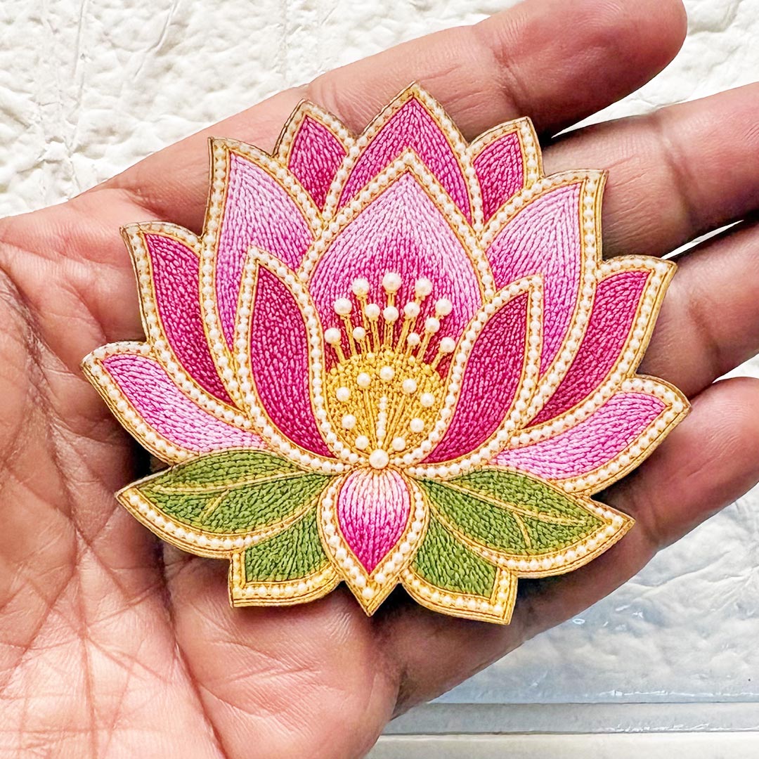 Beaded Lotus printed mdf Cutout Pack of 10 | DIY Decoration, Toran, Bandhanwar