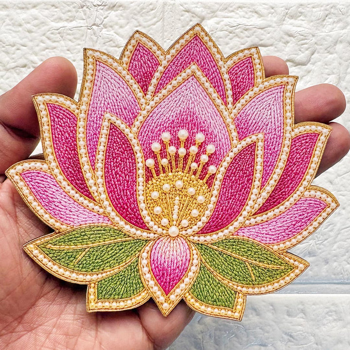 Beaded Lotus printed mdf Cutout Pack of 10 | DIY Decoration, Toran, Bandhanwar