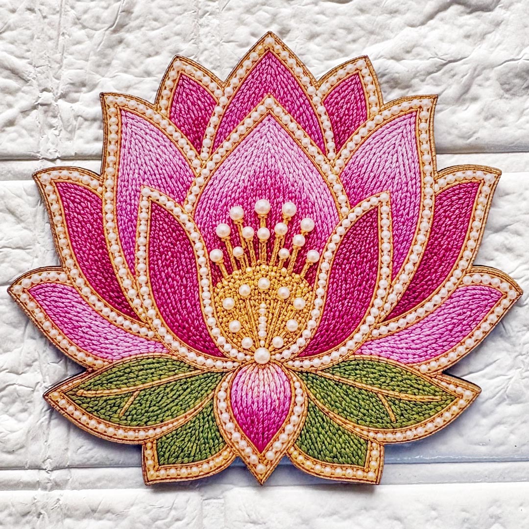 Beaded Lotus printed mdf Cutout Pack of 10 | DIY Decoration, Toran, Bandhanwar