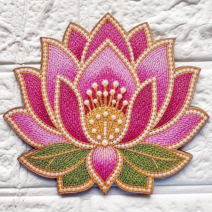 Beaded Lotus printed mdf Cutout Pack of 10 | DIY Decoration, Toran, Bandhanwar