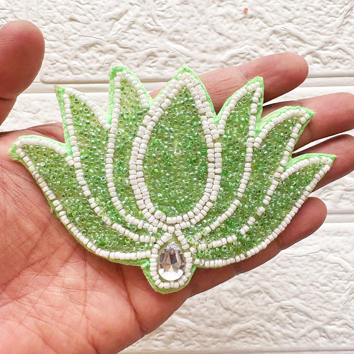 Beaded Lotus Patch 5 Inch | Pack of 10 for Diwali Festive DIY Art &amp; Craft Work