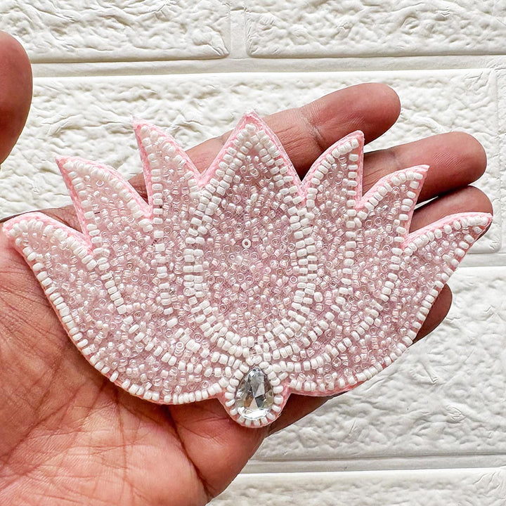 Beaded Lotus Patch 5 Inch | Pack of 10 for Diwali Festive DIY Art &amp; Craft Work