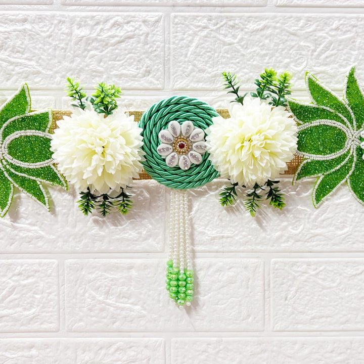 Green Lotus Patch Toran for Home &amp; Office Entrance | Mandir Decoration | Decorative Door Hanging Bandanwar