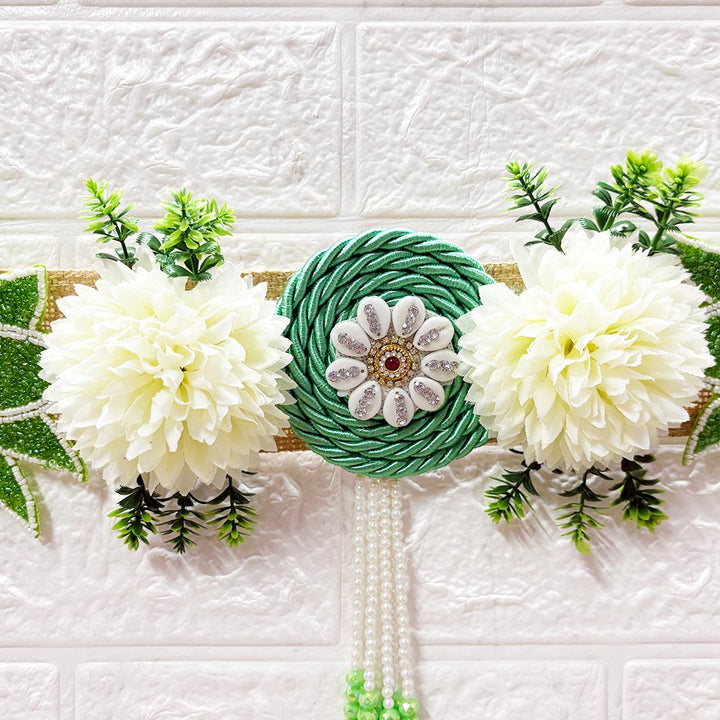 Green Lotus Patch Toran for Home &amp; Office Entrance | Mandir Decoration | Decorative Door Hanging Bandanwar