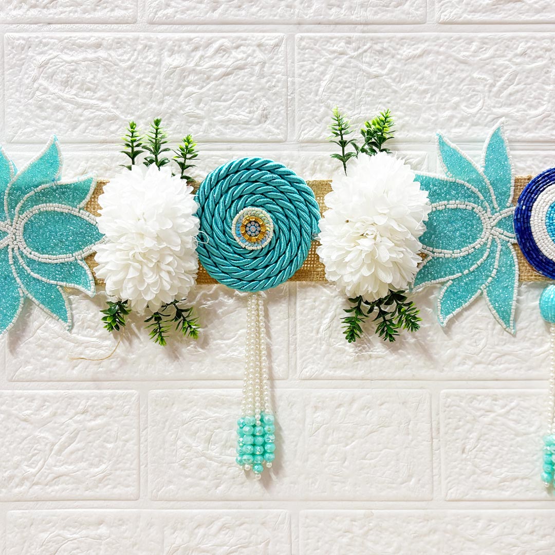 Firozi Lotus Patch Toran for Home &amp; Office Entrance | Mandir Decoration | Decorative Door Hanging Bandanwar