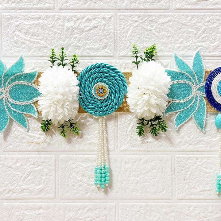 Firozi Lotus Patch Toran for Home &amp; Office Entrance | Mandir Decoration | Decorative Door Hanging Bandanwar