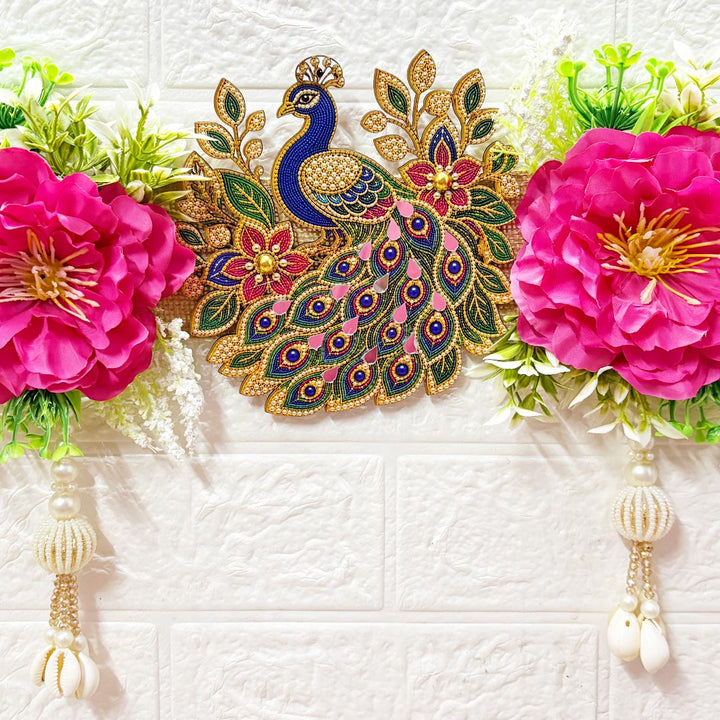 Banana Tree &amp; Peacock Toran 40 Inch Door Hanging | Bandanwar for Home Entrance &amp; Mandir Decoration