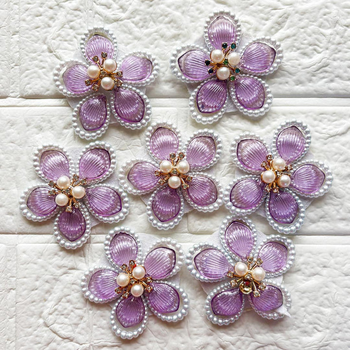 Flower shape Acrylic Patch | Pack of 10 for Diwali Festive DIY Art &amp; Craft Work