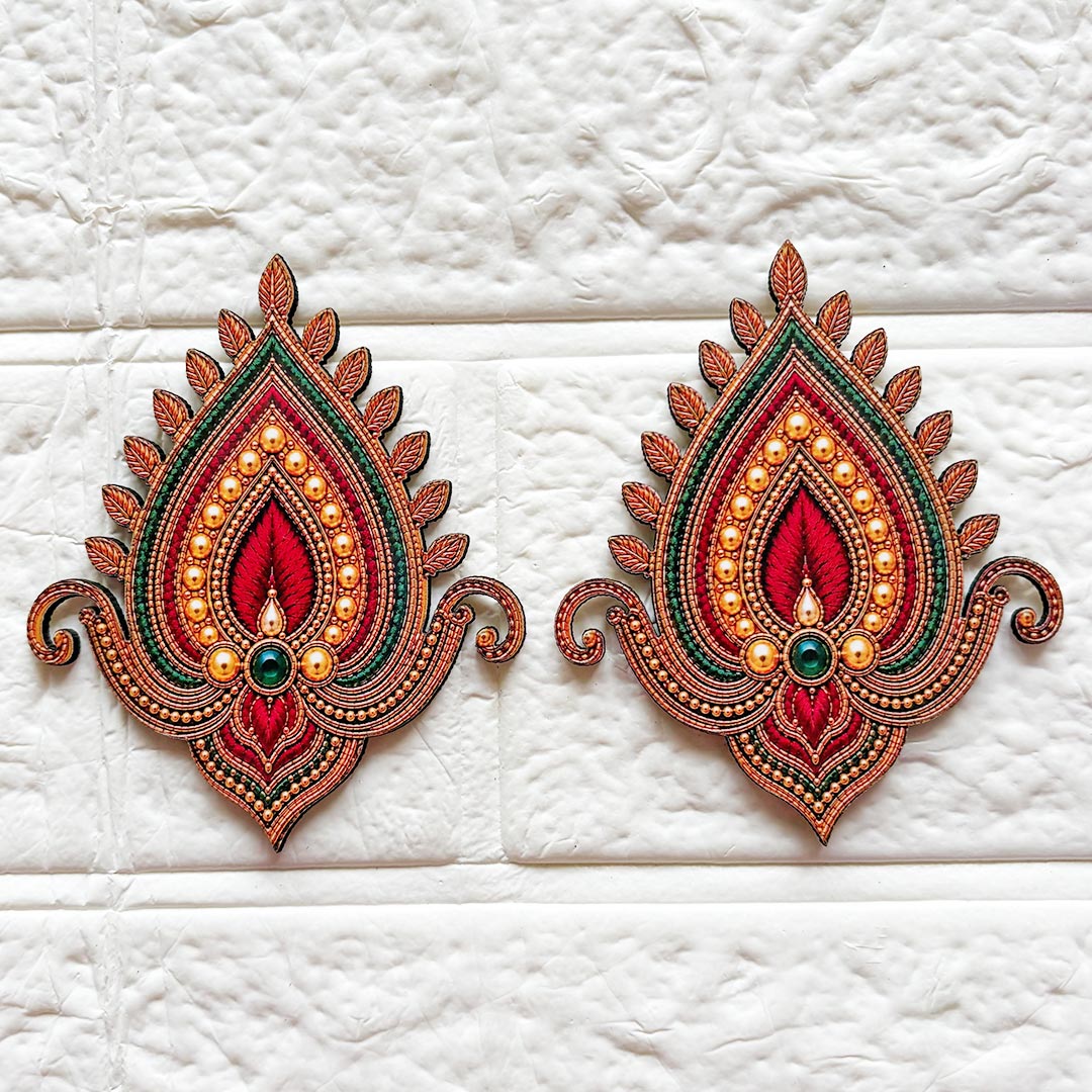 Drop shape patch printed mdf Cutout Pack of 10 | DIY Decoration, Toran, Bandhanwar