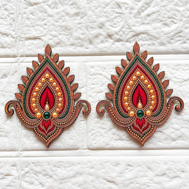 Drop shape patch printed mdf Cutout Pack of 10 | DIY Decoration, Toran, Bandhanwar