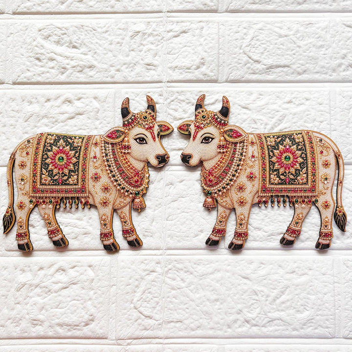 Kamdhenu cow printed mdf Cutout Pack of 4 | DIY Decoration, Toran, Bandhanwar
