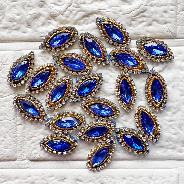 Eye shape rhinestone Patch | Pack of 10 for Diwali Festive DIY Art &amp; Craft Work