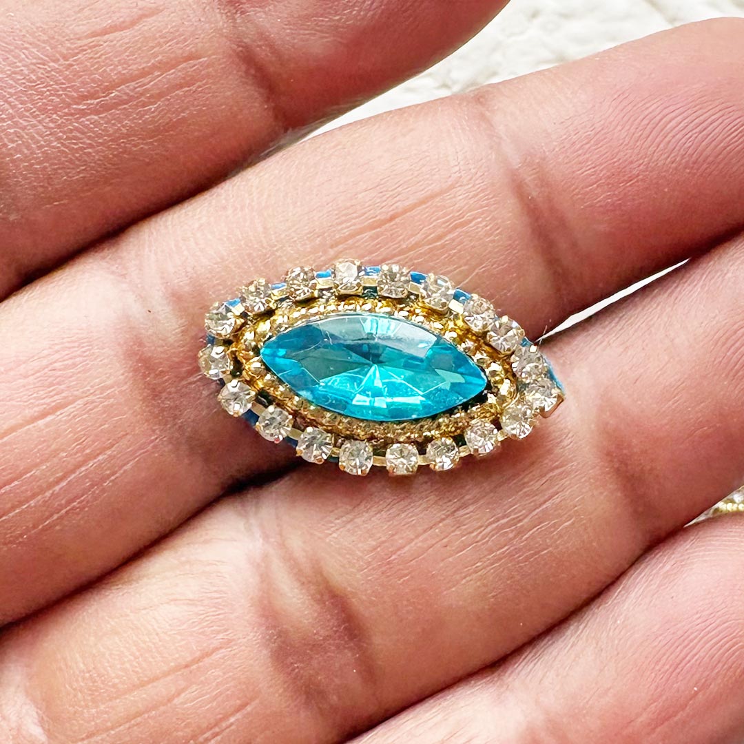Eye shape rhinestone Patch | Pack of 10 for Diwali Festive DIY Art &amp; Craft Work