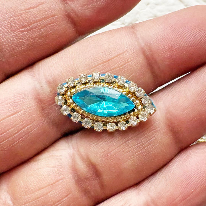 Eye shape rhinestone Patch | Pack of 10 for Diwali Festive DIY Art &amp; Craft Work
