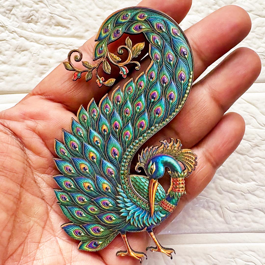 Peacock printed mdf Cutout Pack of 10 | DIY Decoration, Toran, Bandhanwar