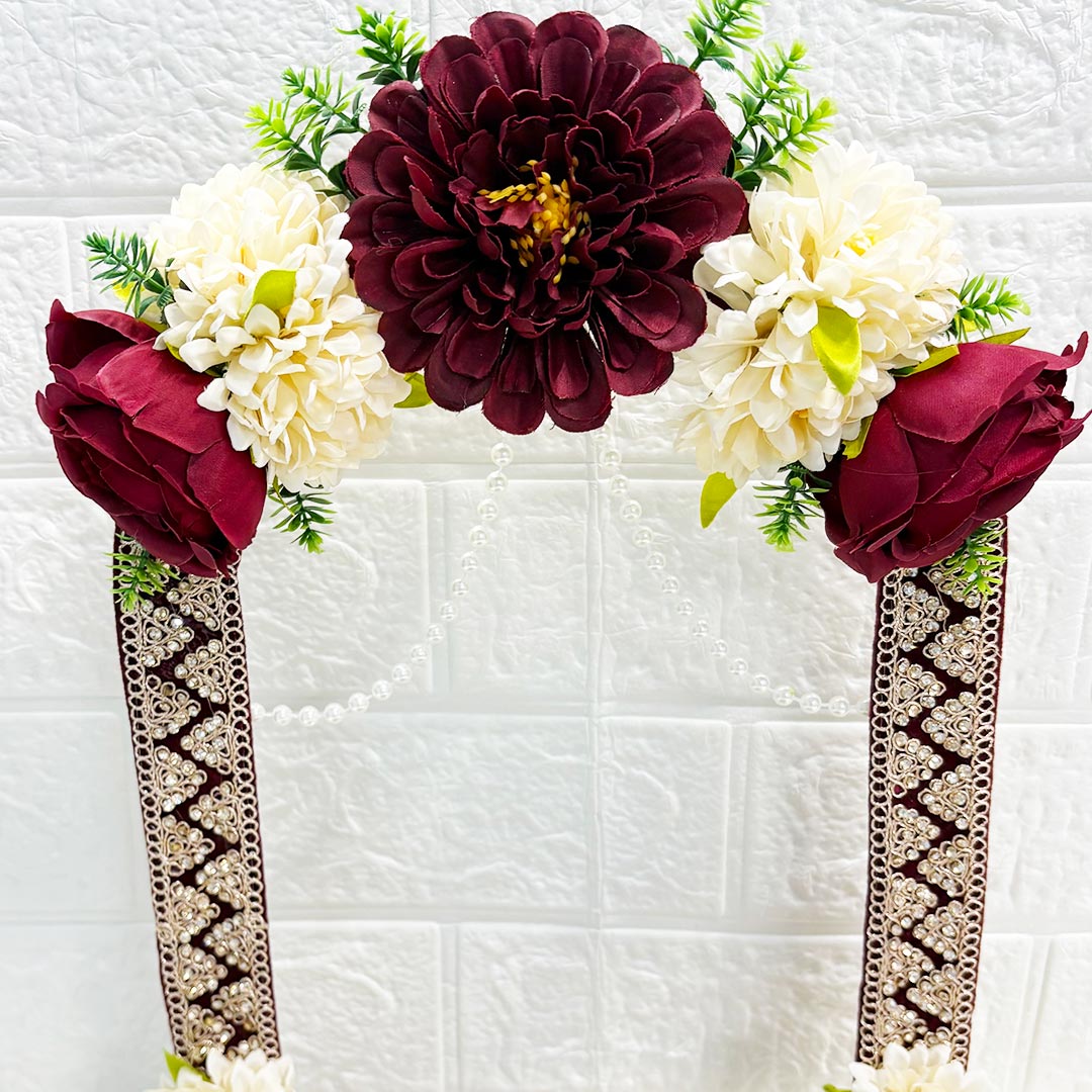 Decorative Square Floral Singhasan for Laddu Gopal &amp; Ganesh Ji for home mandir