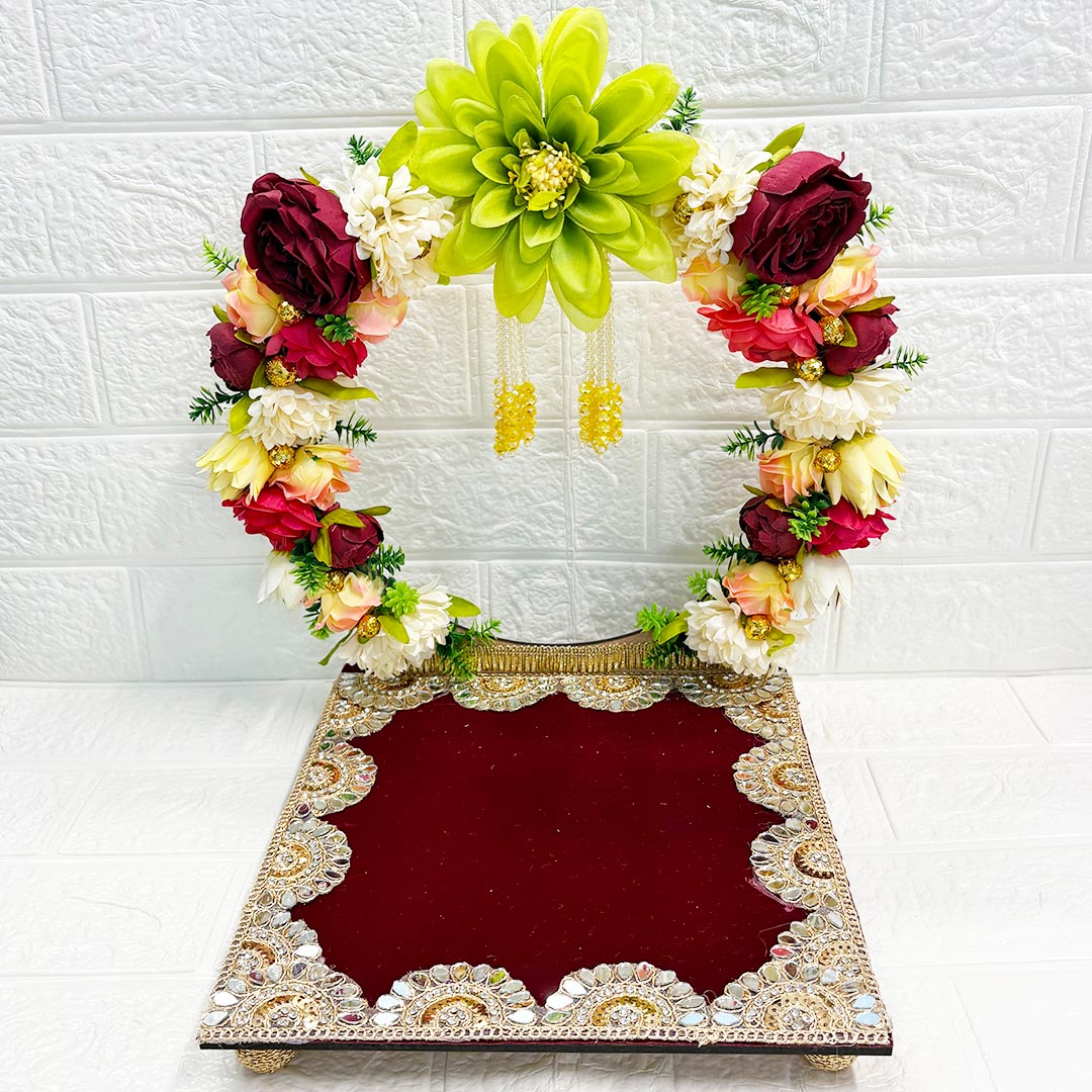 Decorative Floral Singhasan for Laddu Gopal &amp; Ganesh Ji for home mandir