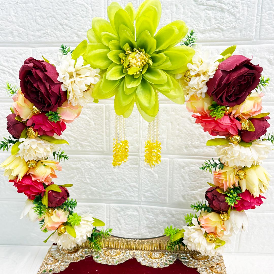 Decorative Floral Singhasan for Laddu Gopal &amp; Ganesh Ji for home mandir