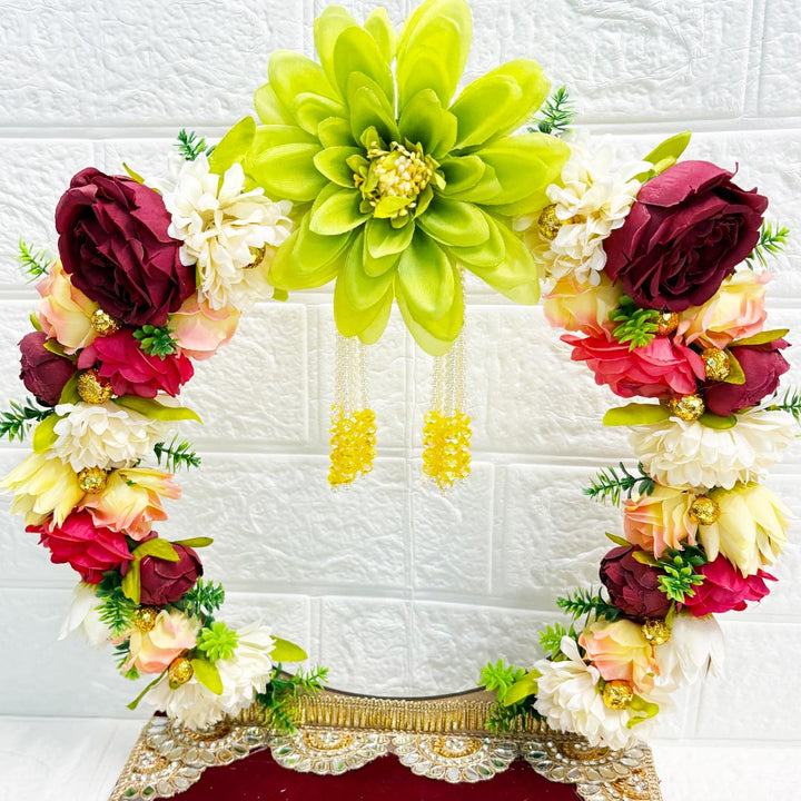 Decorative Floral Singhasan for Laddu Gopal &amp; Ganesh Ji for home mandir
