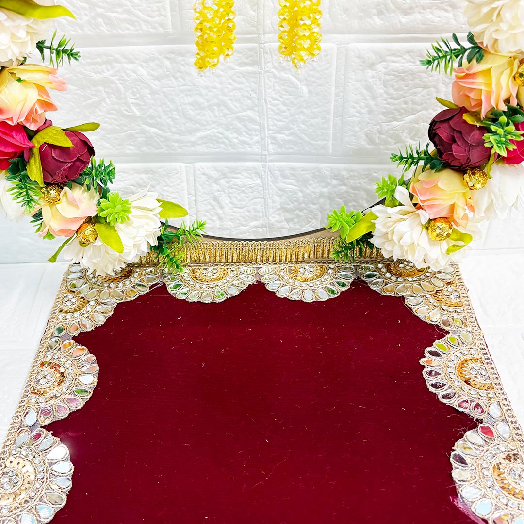 Decorative Floral Singhasan for Laddu Gopal &amp; Ganesh Ji for home mandir