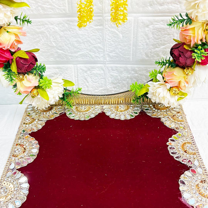 Decorative Floral Singhasan for Laddu Gopal &amp; Ganesh Ji for home mandir
