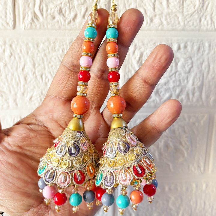 Handmade cone nalki Latkan Tassel Set of 2 for Saree Pallu, Blouse, Suits, Dupatta, Lehenga