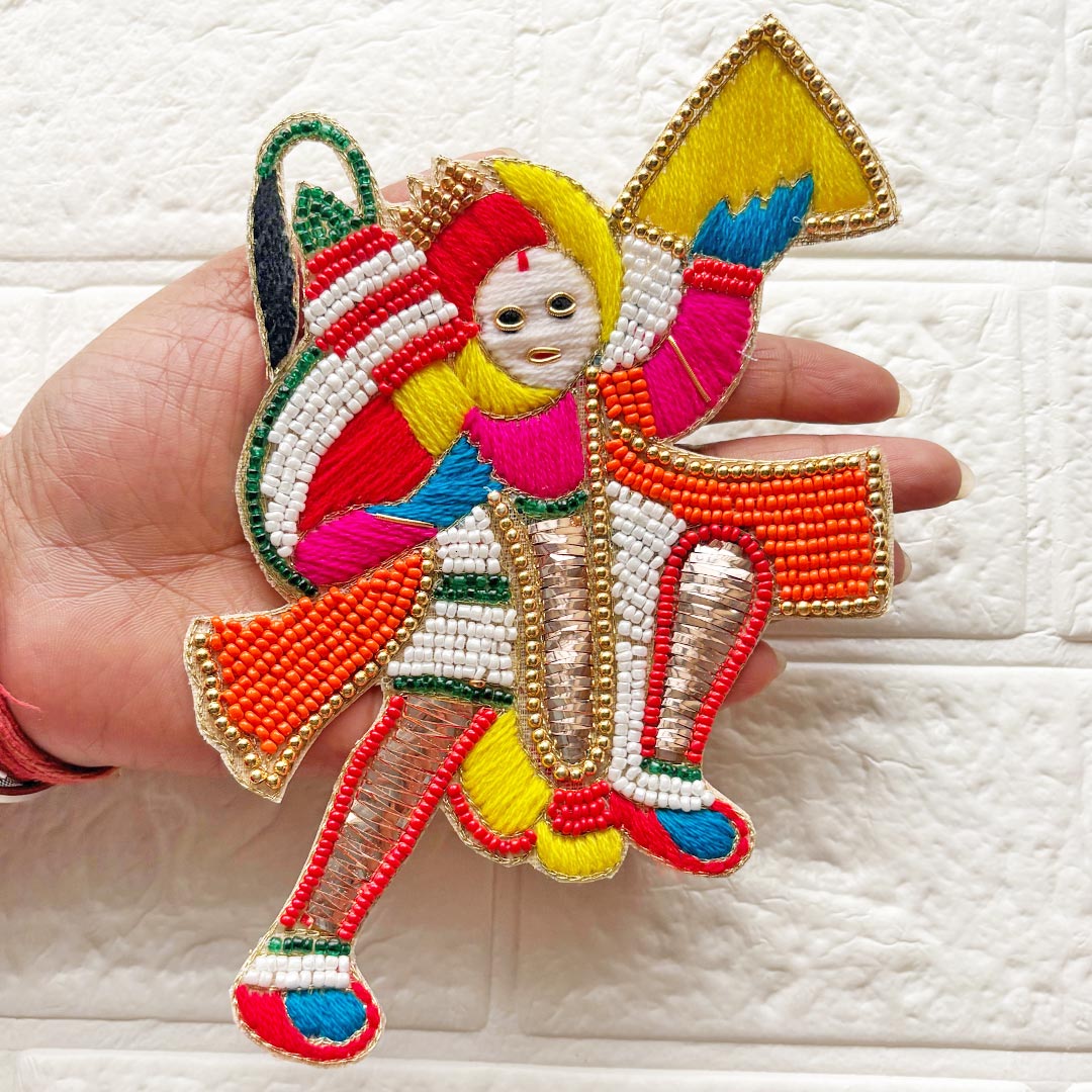 Hanuman Ji Beaded Patch for Door Entrance Pack of 2 | Festive &amp; Home Decoration