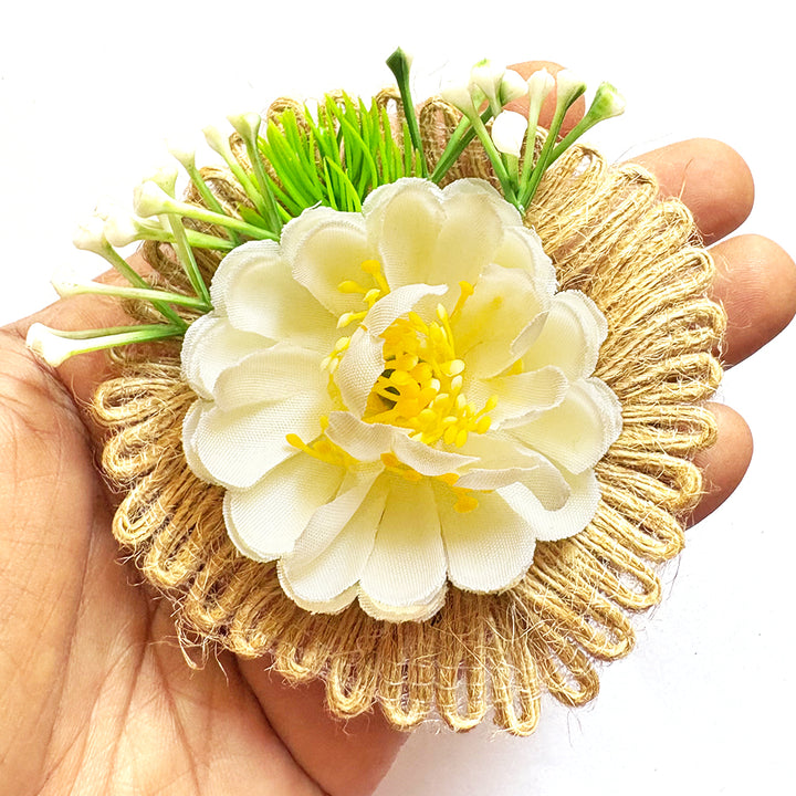 Flower with Jute base Bunch pack of 6 for Trousseau, Gift Packing & Festive Decor