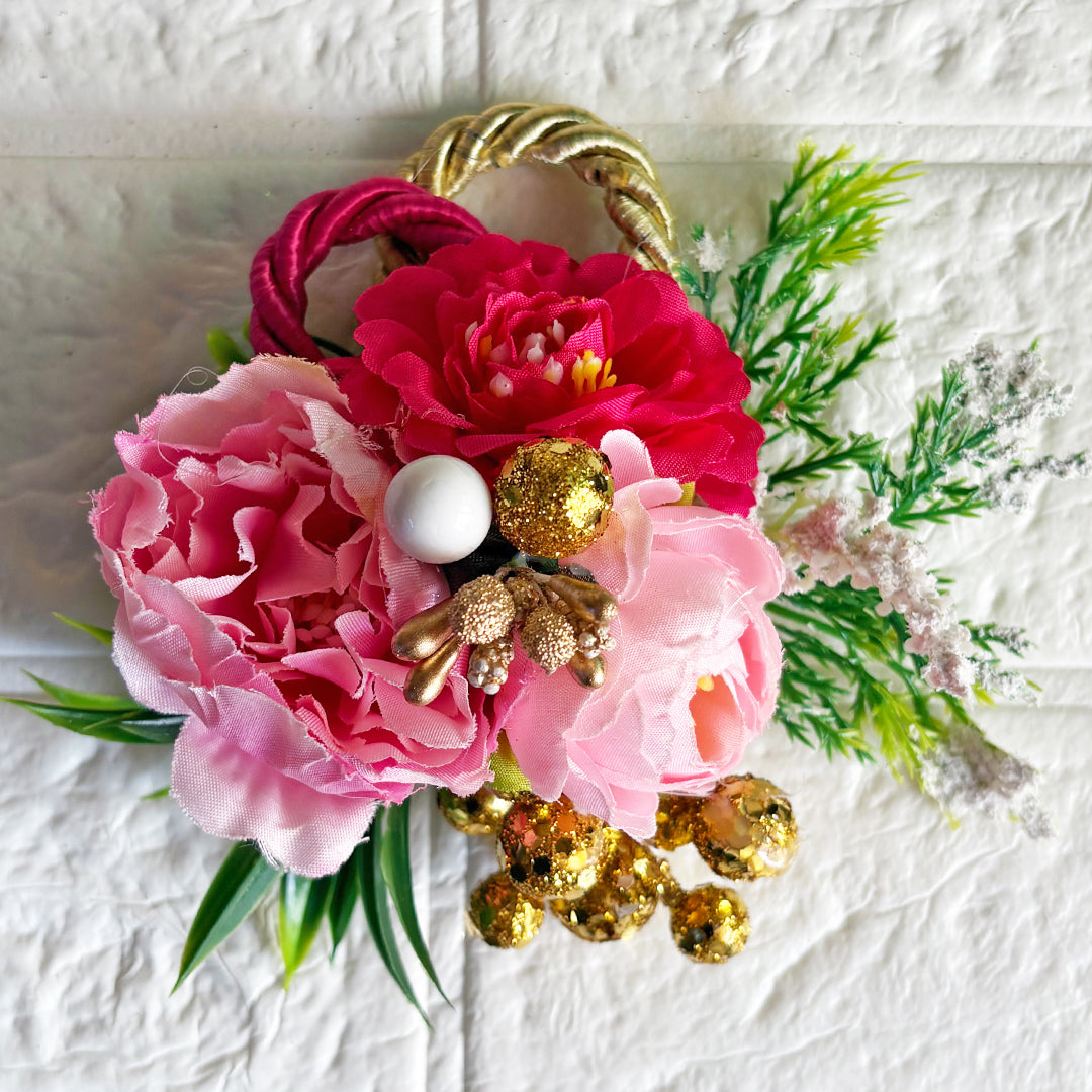 Rope Cord 3 Flower Bunch Pack Of 4 for Trousseau & Gift Packaging, Wedding & Festive Decoration