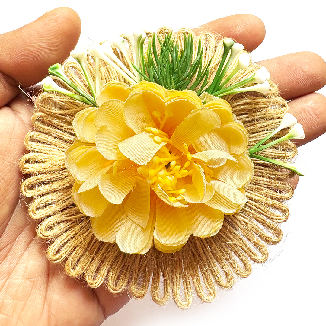 Flower with Jute base Bunch pack of 6 for Trousseau, Gift Packing & Festive Decor