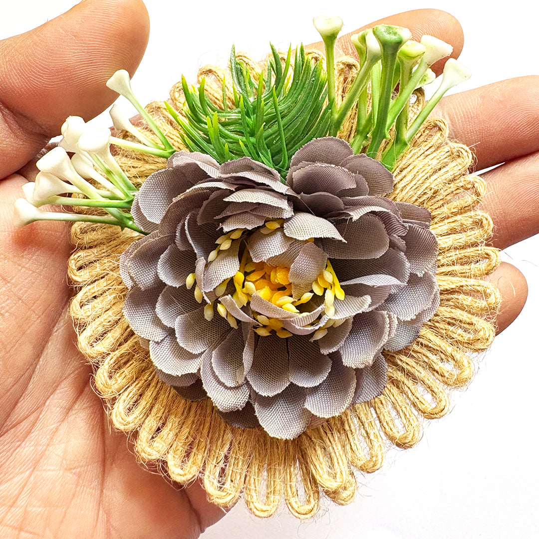 Flower with Jute base Bunch pack of 6 for Trousseau, Gift Packing & Festive Decor