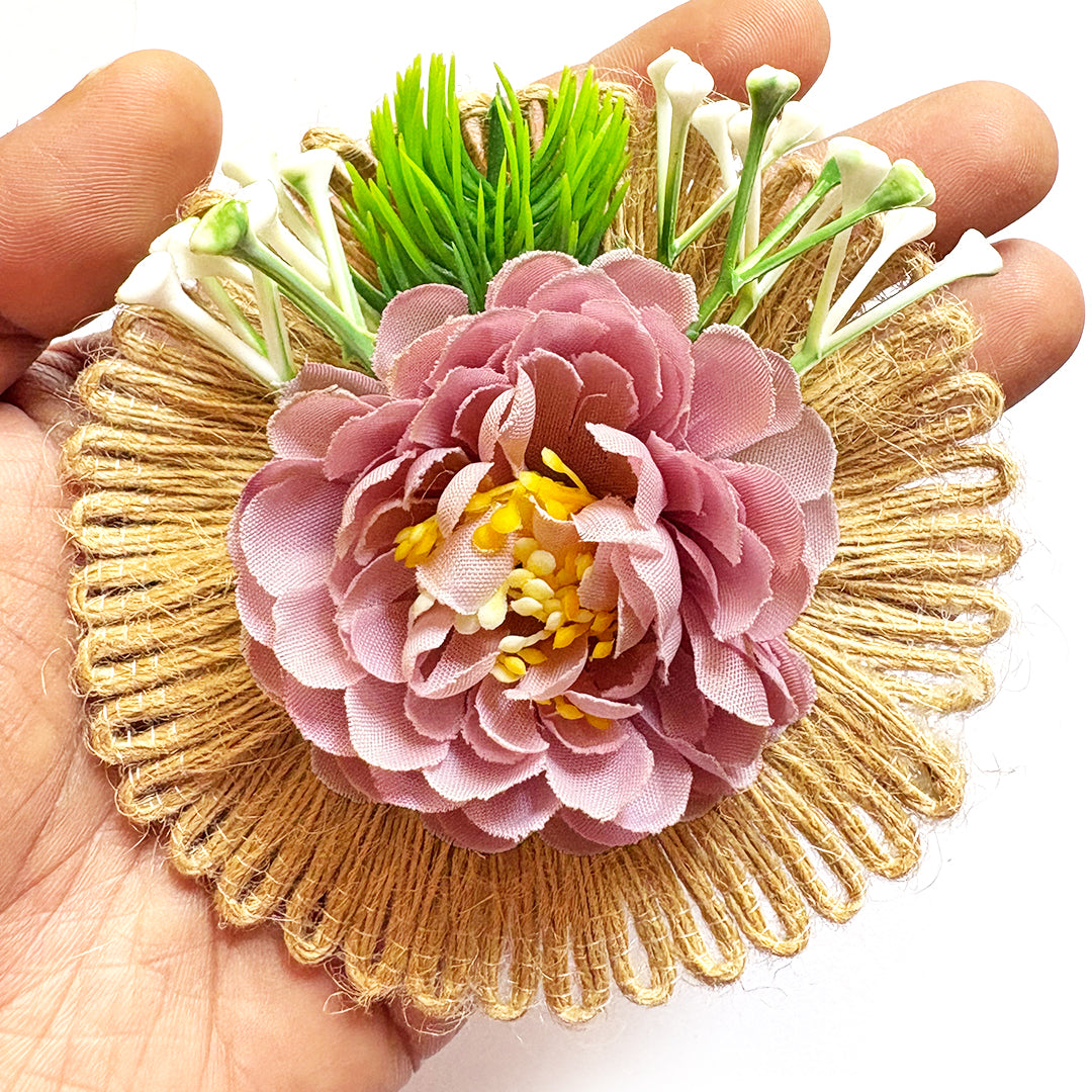 Flower with Jute base Bunch pack of 6 for Trousseau, Gift Packing & Festive Decor