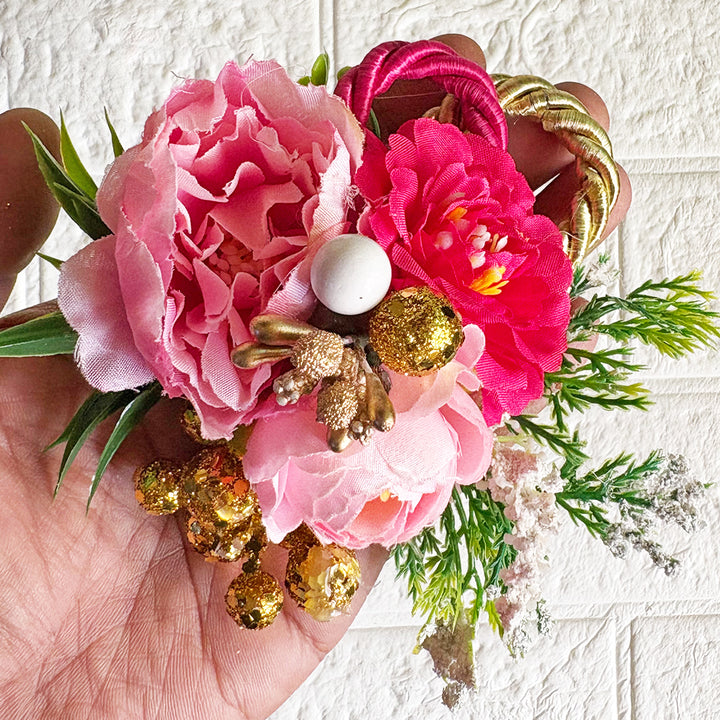 Rope Cord 3 Flower Bunch Pack Of 4 for Trousseau & Gift Packaging, Wedding & Festive Decoration