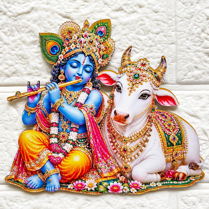 Kanha ji printed mdf Cutout Pack of 4 | DIY Decoration, Toran, Bandhanwar | size 6 inch