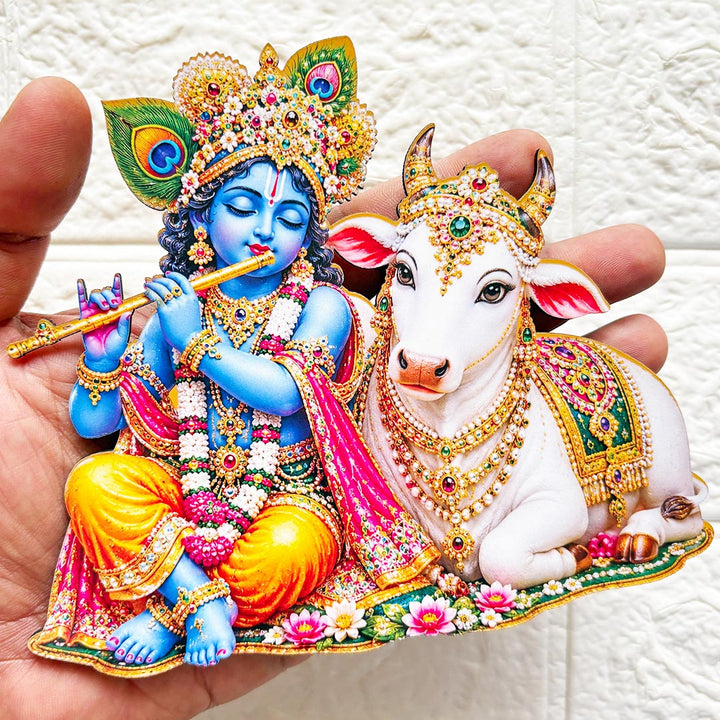 Kanha ji printed mdf Cutout Pack of 4 | DIY Decoration, Toran, Bandhanwar | size 6 inch