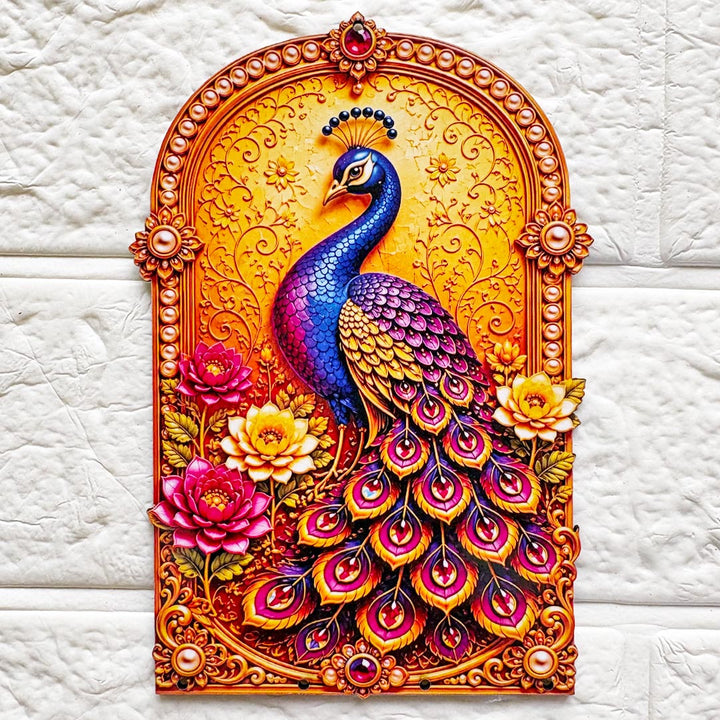 Peacock Jharokha D1 printed mdf Cutout Pack of 4 | DIY Decoration, Toran, Bandhanwar | size 6 inch