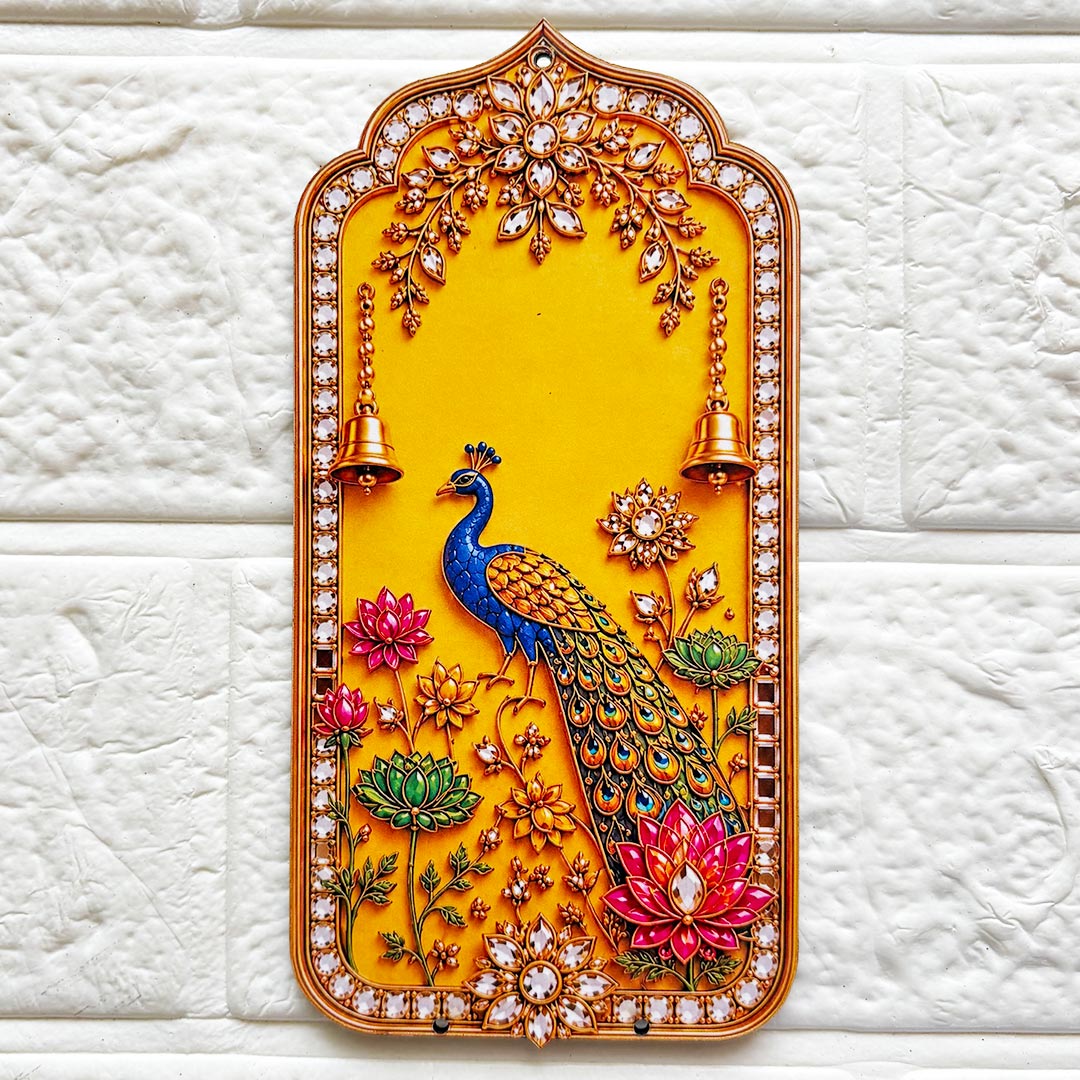 Peacock Jharokha D3 printed mdf Cutout Pack of 4 | DIY Decoration, Toran, Bandhanwar | size 6 inch