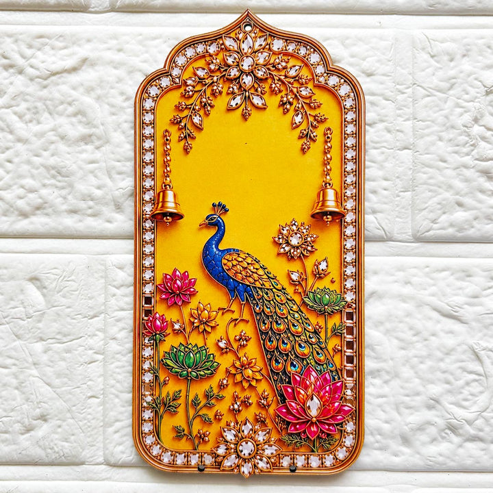 Peacock Jharokha D3 printed mdf Cutout Pack of 4 | DIY Decoration, Toran, Bandhanwar | size 6 inch