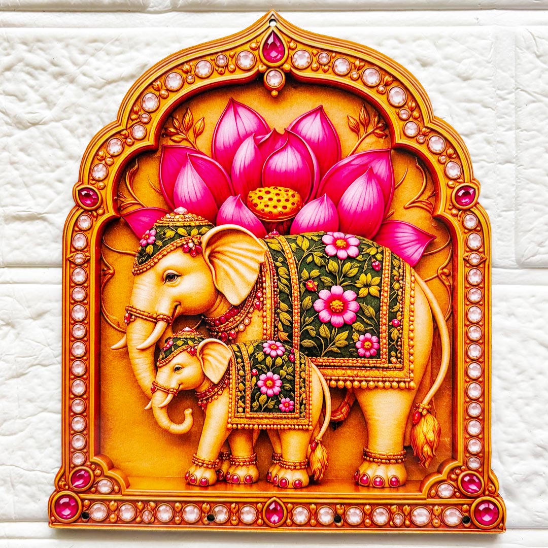 Elephant Jharokha D3 printed mdf Cutout Pack of 4 | DIY Decoration, Toran, Bandhanwar | size 6 inch