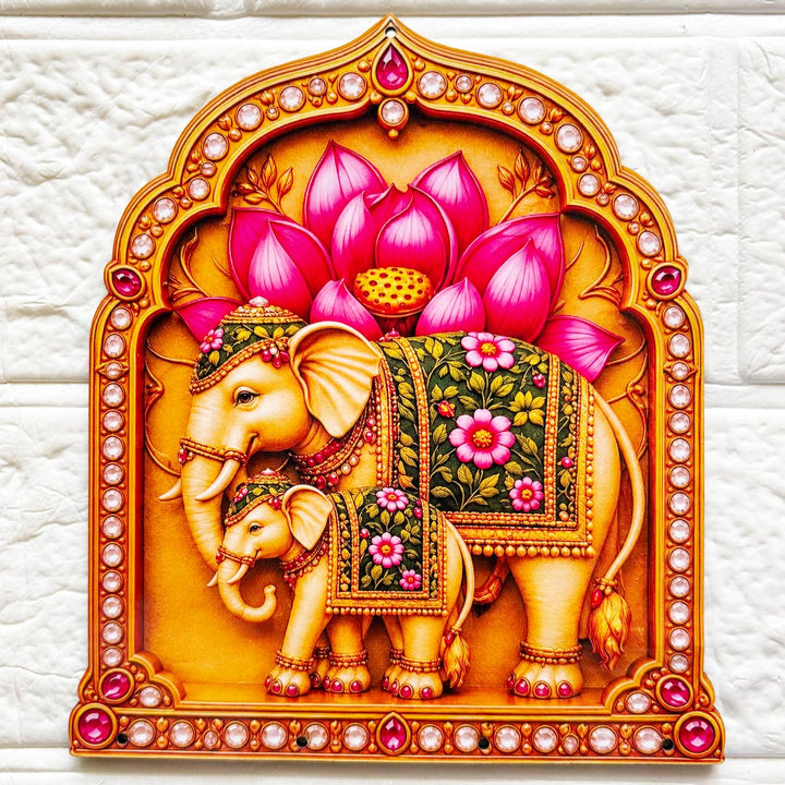 Elephant Jharokha D3 printed mdf Cutout Pack of 4 | DIY Decoration, Toran, Bandhanwar | size 6 inch