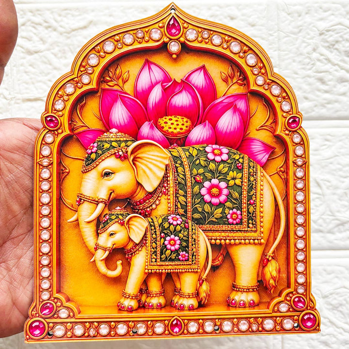 Elephant Jharokha D3 printed mdf Cutout Pack of 4 | DIY Decoration, Toran, Bandhanwar | size 6 inch