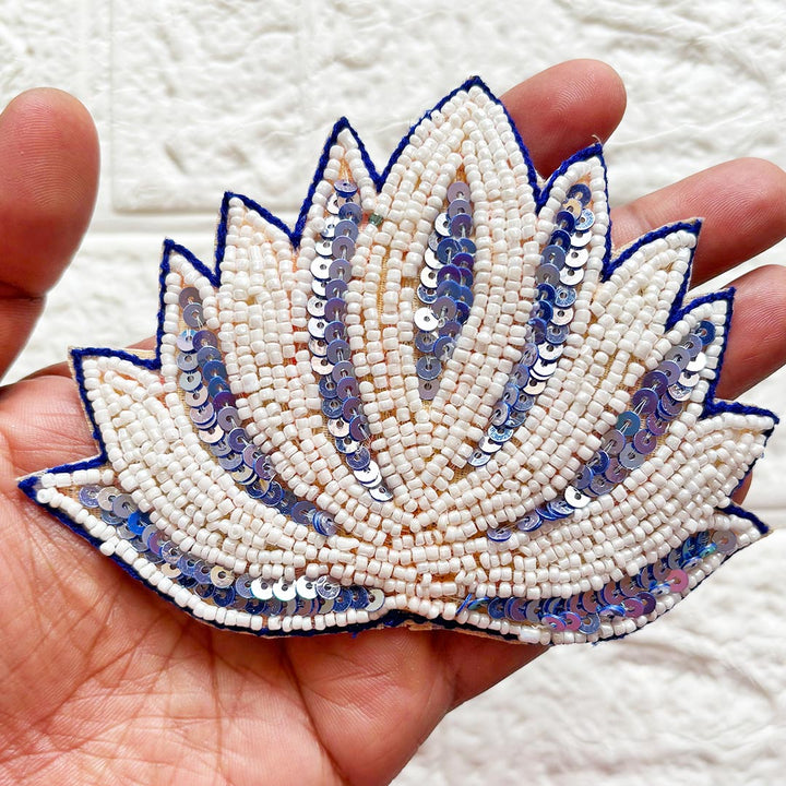 Sequins Beaded Lotus Patch | Pack of 10 for Diwali Festive DIY Art &amp; Craft Work