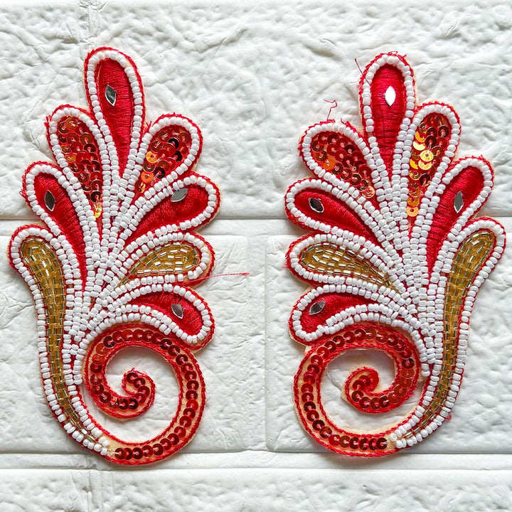 Leaf Beaded Patch | Pack of 4 for Diwali Festive DIY Art &amp; Craft Work