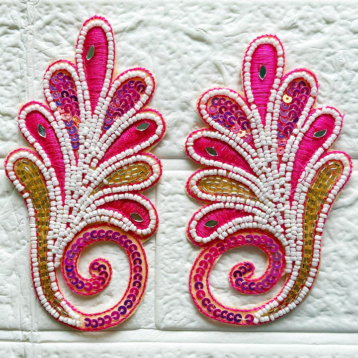 Leaf Beaded Patch | Pack of 4 for Diwali Festive DIY Art &amp; Craft Work